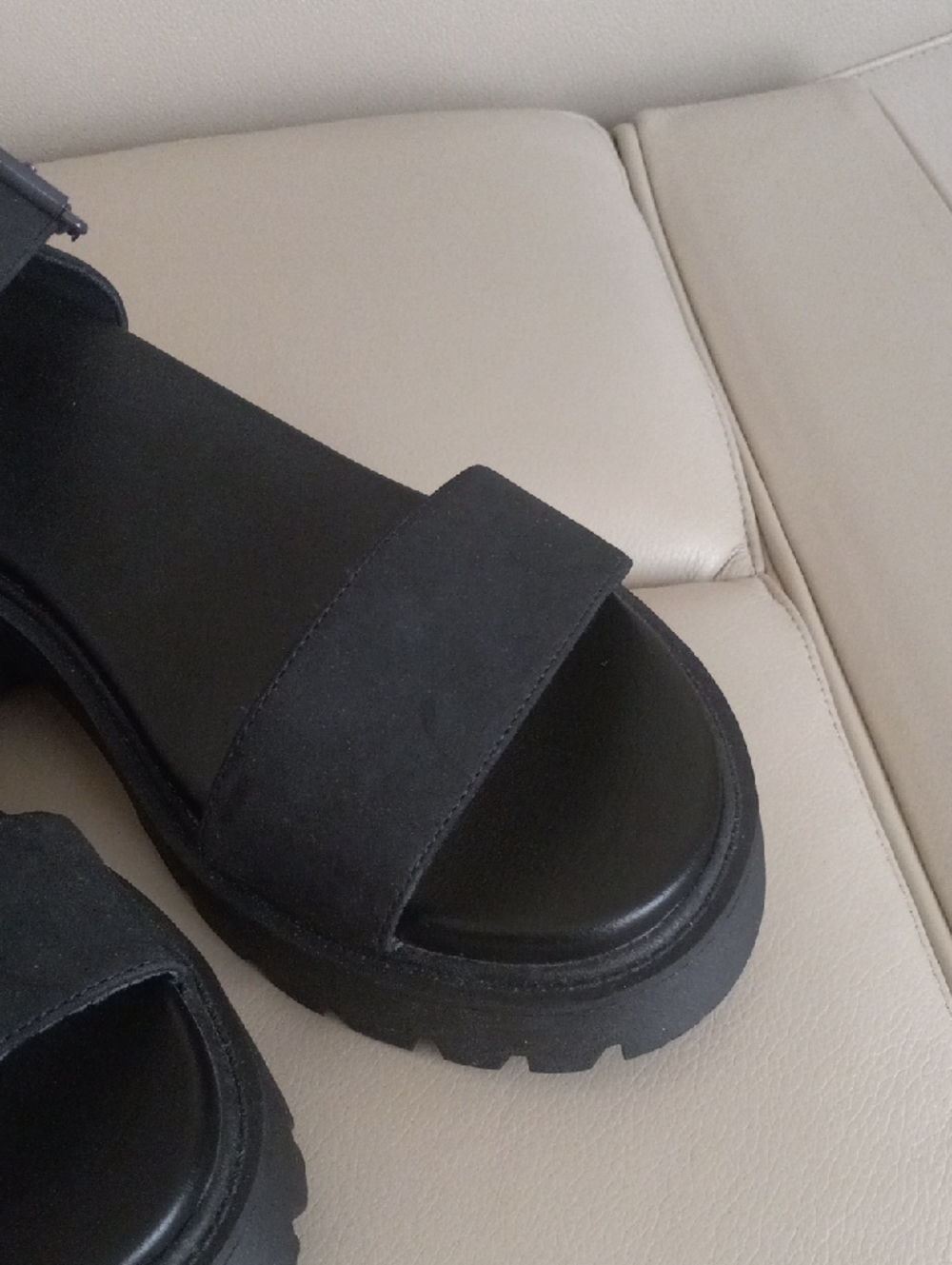 torrid Black Platform Chunky-Heel Sandals with Ankle Buckle - Picture 8 of 16